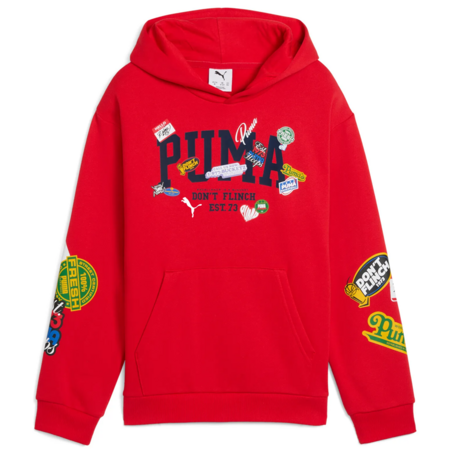 Puma Kids Baskeball HooperHotline Pullover Hoodie "For All Time Red"