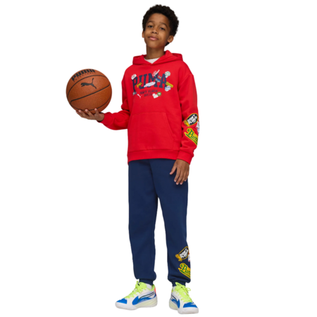 Puma Kids Baskeball HooperHotline Pullover Hoodie "For All Time Red"