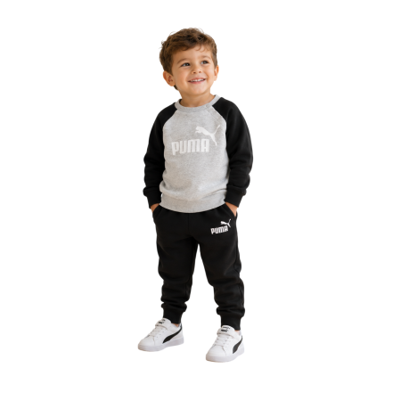 Puma MINICATS ESS Raglan Crew Set FL INF "Black-White"
