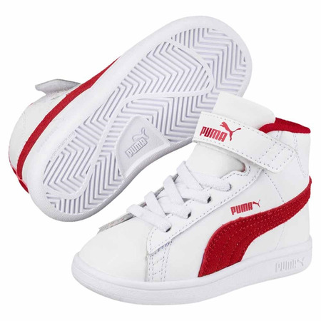 Puma Smash V2 Mid L V PS Baby (weiß/rot)