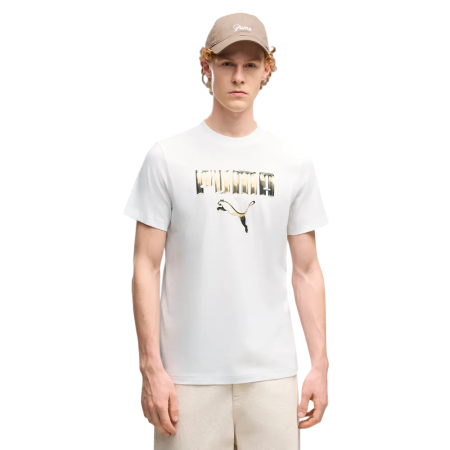 PUMA SPORT Graphic Metallic Tee "White"