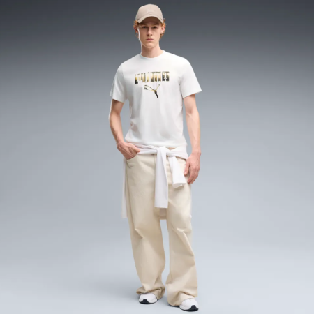 PUMA SPORT Graphic Metallic Tee "White"