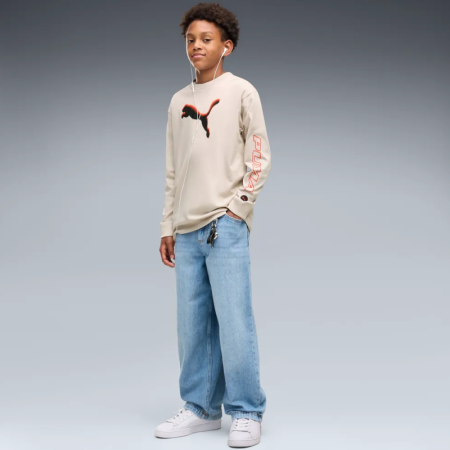 PUMA STREET Relaxed Longsleeve Tee B "Silver Fog"