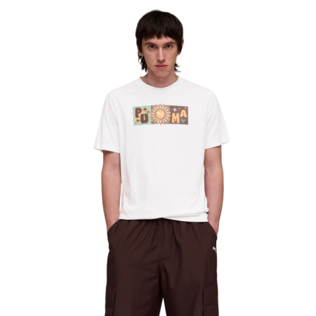 PUMA SUNSET DRIVE Graphic Tee "White"