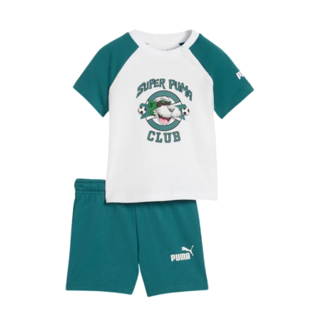 Puma SUPER PUMA Tee Short Set "White-Green"