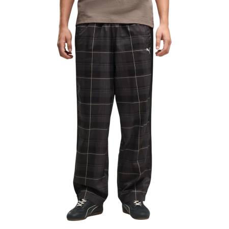 Puma T7 Relaxed Tartan Woven Track Pants op " Black"