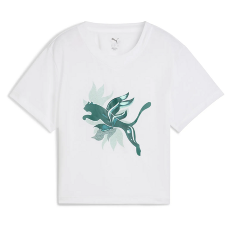 PUMA W GREEN TERRAINS FASHION GRAPHIC TEE "White"