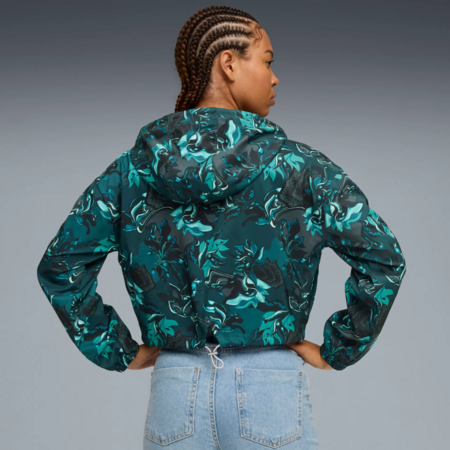 Puma W WOVEN JACKET - AOP "Green Terrain"