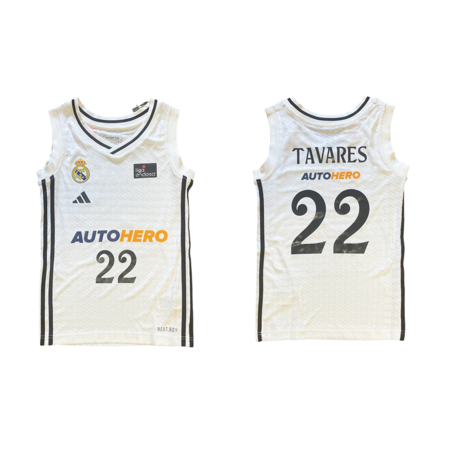 Real Madrid Camiseta Basket Niñ@ 1a Equip 24/25 # 22 TAVARES #