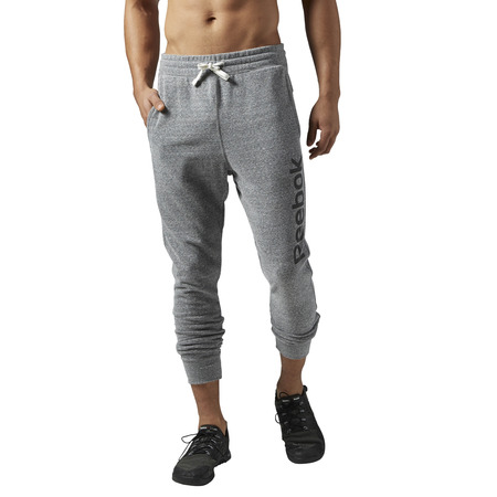 Reebok M Elemente Großes Logo französische Terry Pant (schwarz)