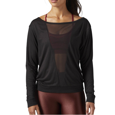 Reebok Studio Mesh Lange Ärmel Tee W (schwarz)