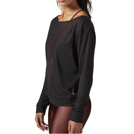 Reebok Studio Mesh Lange Ärmel Tee W (schwarz)