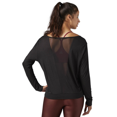 Reebok Studio Mesh Lange Ärmel Tee W (schwarz)