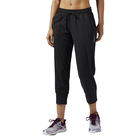 Reebok W Elemente Jersey Gefesselt Hem Capri (schwarz)