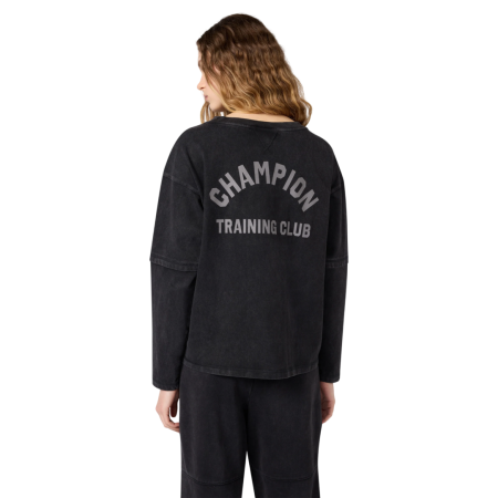 Sudadera Mujer Champion Efecto Desgastado "Black"