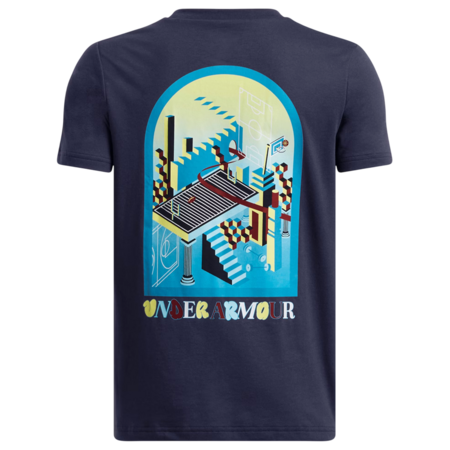 UA Boys´ UA Portal Logo Short Sleeve "Midnight Navy-Ether Blue"