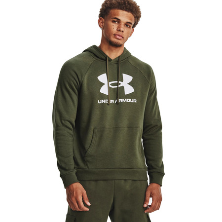 UA Herren Rival Fleece Logo Hoodie "Marine OD Green"