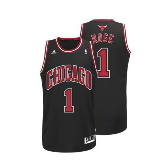 Camiseta NBA Swingman Adidas Derrick Rose Bulls (negro/rojo)