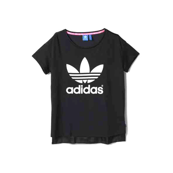 Adidas Original T-Shirt Long Logo Trefoil (schwarz/weiß)