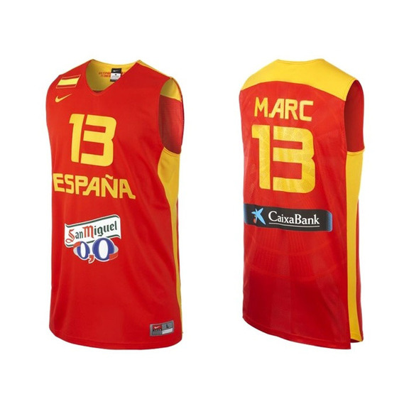 T-Shirt Auswahl Spanien Marc Gasol (600/rot/gelb)