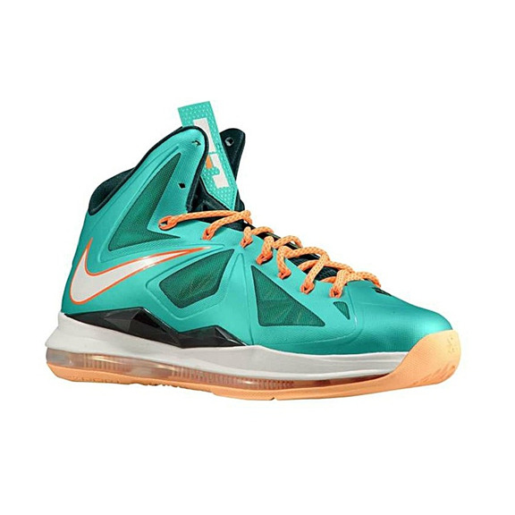 Lebron X "Dolphins" (302/turquoise/orange/white)