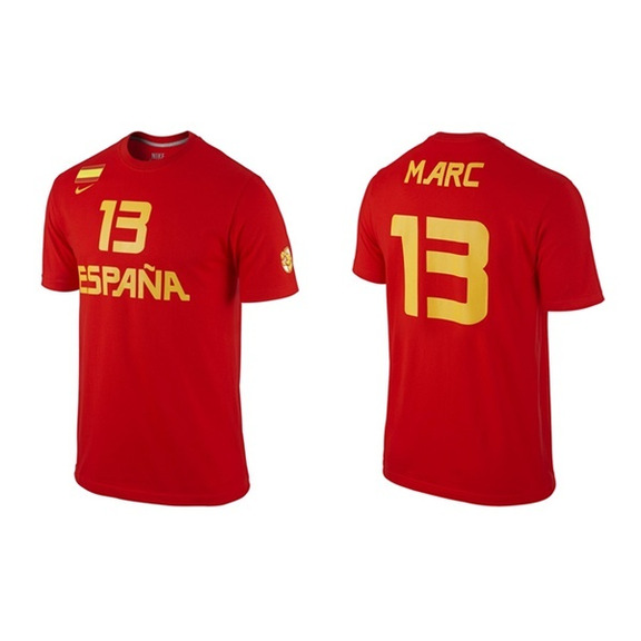Cover T-Shirt Spanien "Marc Gasol" (657/red/gelb)