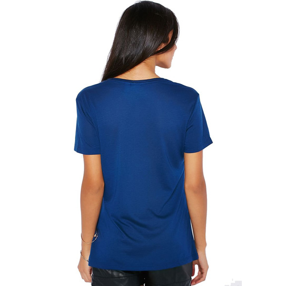 Original Damen Adidas Superstar Linear T-Shirt (marine)