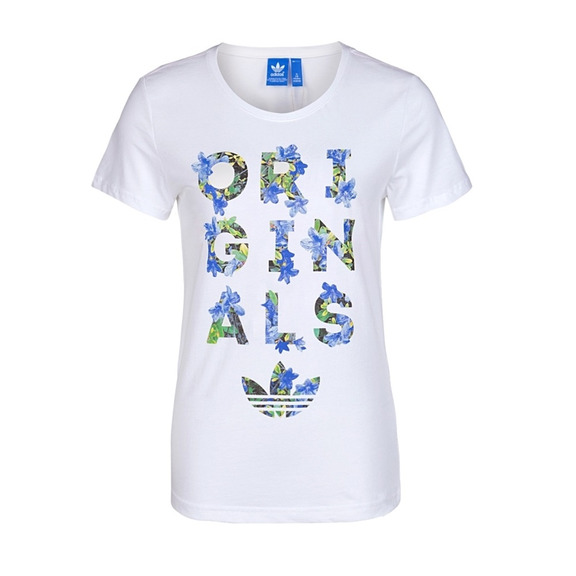 Adidas Originals Frau T-Shirt Logo Trefoil (weiß)