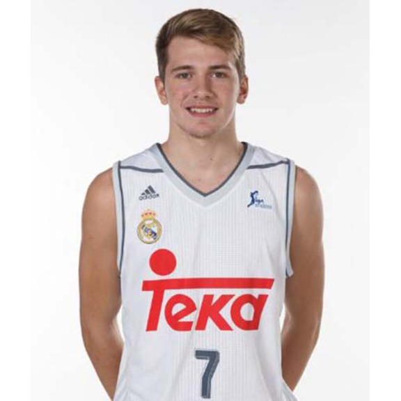 Camiseta Luka Doncic #7# Real Madrid Basket 2015-2016 (blanco/gris)