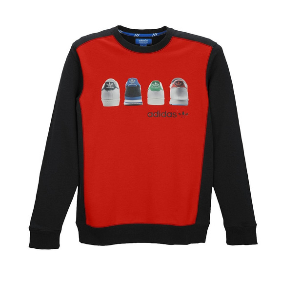 Original Adidas Crew Placed Sweatshirt Print (rot/schwarz)