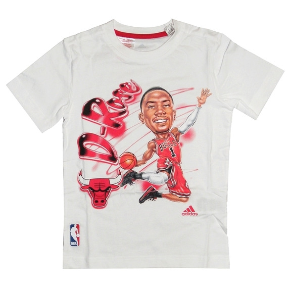 Adidas NBA Camiseta Niño GFX Air Brush D-Rose (Blanco)