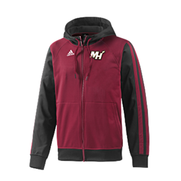 Adidas Sudadera Capucha Full-Zip Miami Wärme (Granat/Negro)