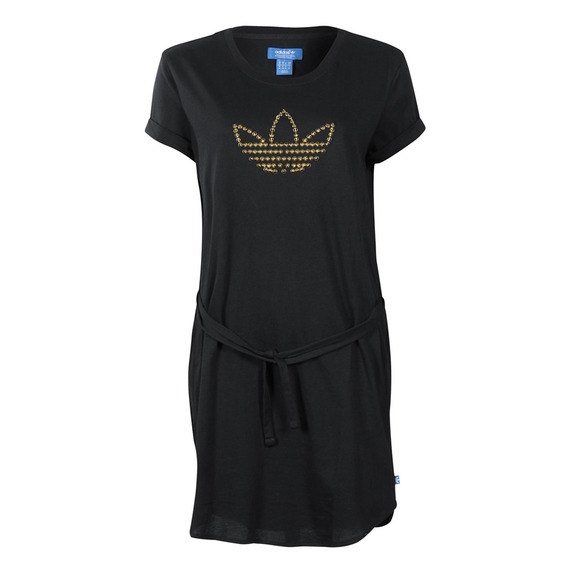 Adidas Vestido Mujer Original Tee Kleid (negro/oro)
