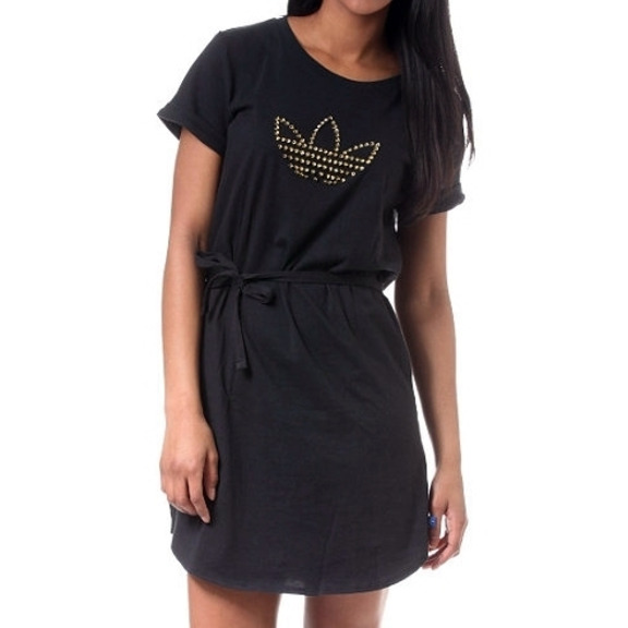 Adidas Vestido Mujer Original Tee Kleid (negro/oro)