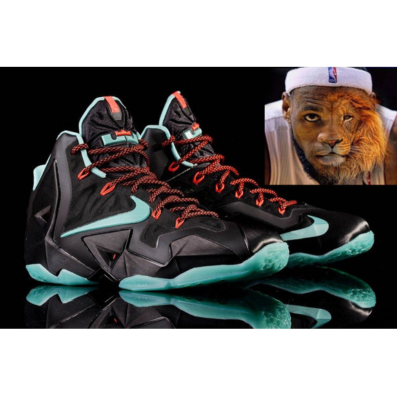 Lebron XI "Diffused Jade" (004/black/verdecristal/red)