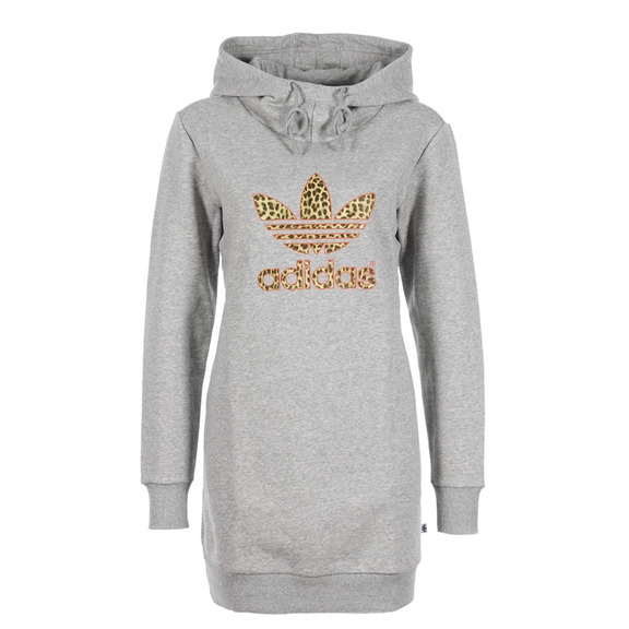 Adidas Original Hoodie Kleid Logo Leopard (gris)
