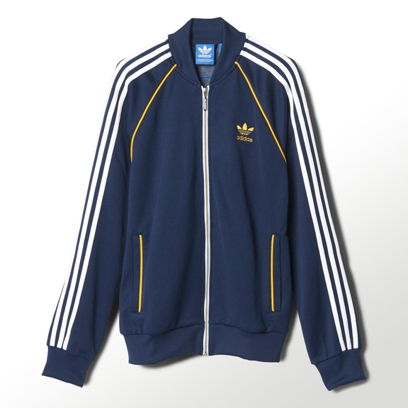 Adidas Original Superstar Track Topjacke (marine/tür/weiß)