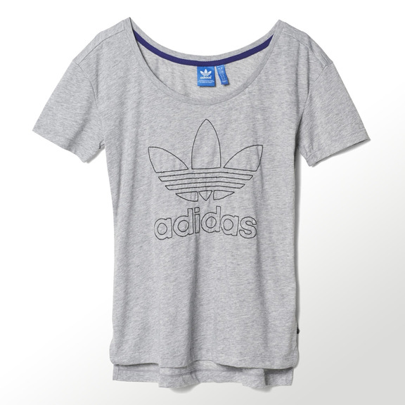 Adidas Originals Camiseta Mujer Trefoil Tokio (gris/negro)