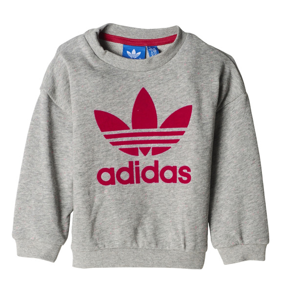 Adidas Originals Chándal Trefoil FT Crew Infants (mittelgrau/ kühn rosa)