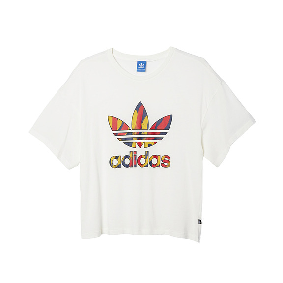 Adidas Originals Frau T-Shirt Paris Logo Trefoil (weiß)