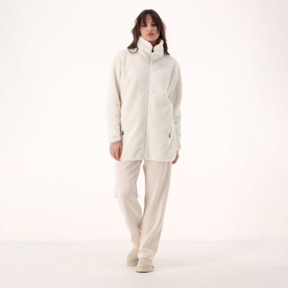 Campagnolo Women's faux fur teddy zip-up sweatshirt "Avorio"