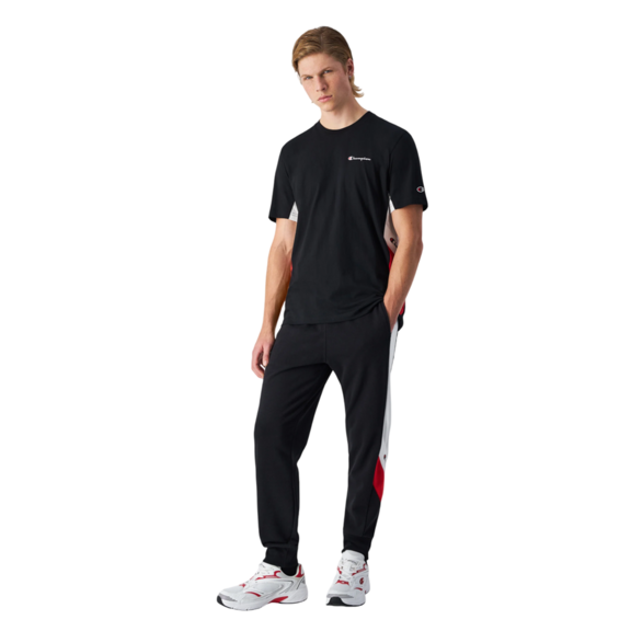 Champion Basketball Inspired Color Block Logo Rib Cuff Pants "Black"