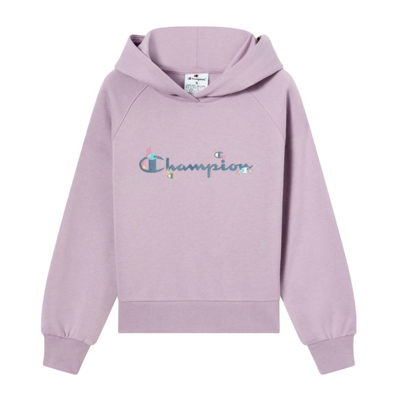 Champion Girls Fleece Hoodie with Big Logo Icons "Violet"