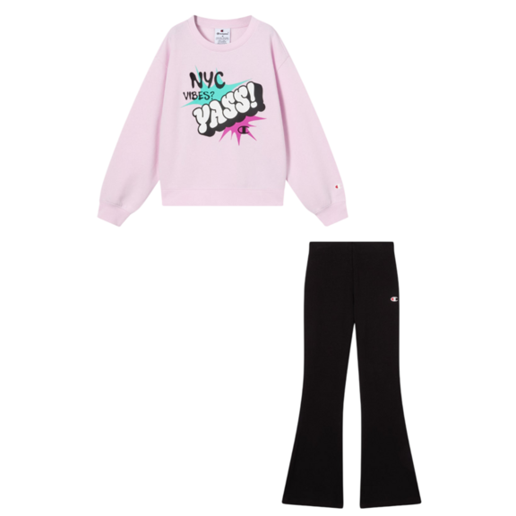 Champion Girls' Tracksuits Fleece Sweatsuit with Graphic "Pink"