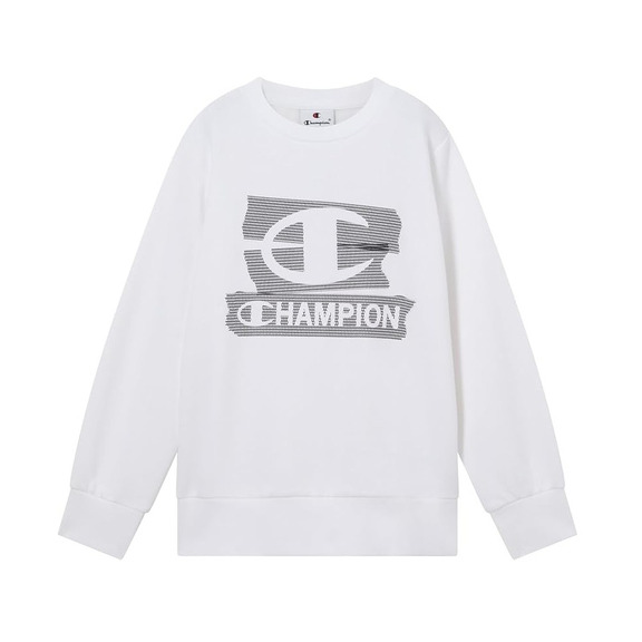 Champion Kids Graphic Crew Neck Sweatshirt "White"