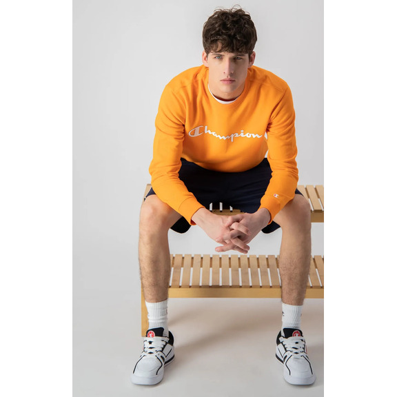 Champion Legacy Big Script Logo Crewneck Sweatshirt "Orange"