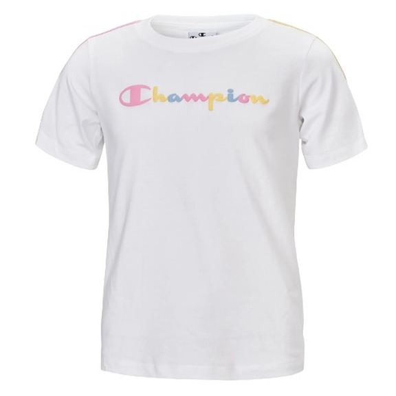 Champion Legacy Girls Script Logo Front T-Shirt "White"