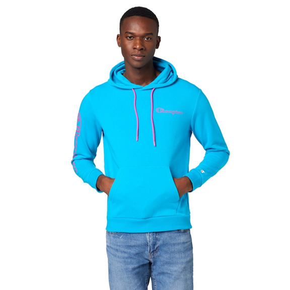 Champion Legacy Spray Neon Kapuzenpullover "Blue Cyan Flour"