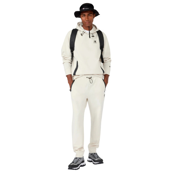 Champion Men’s Stretch Poly-Cotton Hooded Sweatshirt C-Tech "Cream"