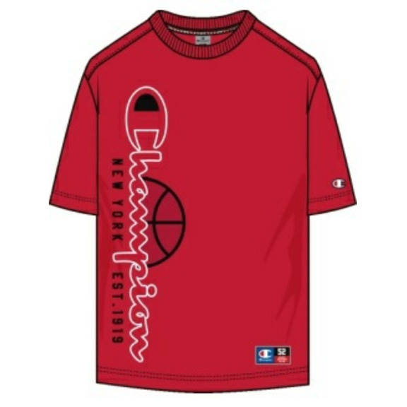 Champion Sport Lifestyle Basketball Big Logo Custom Fit T-Shirt "Red"